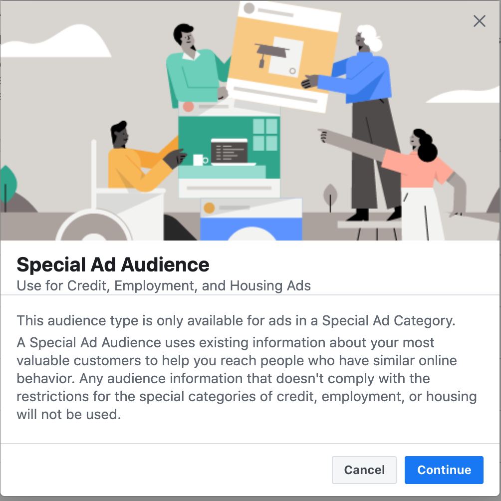 Facebook ads special audiences
